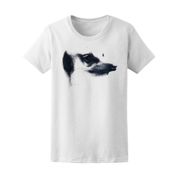 Suricata Side View Drawing T-Shirt Women -Image by Shutterstock, Female XX-Large