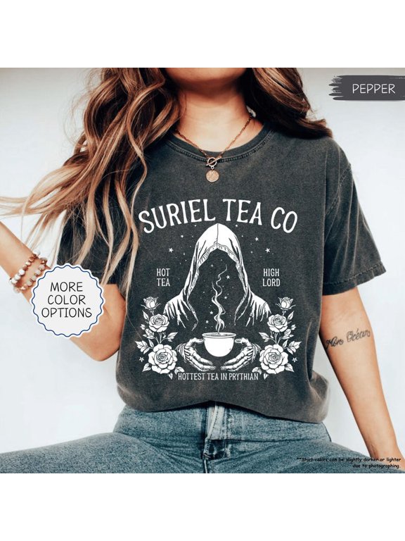 Suriel Tea Co Comfort Colors T-Shirt, ACOTAR Fantasy Bookish Graphic Tee Size S-4XL