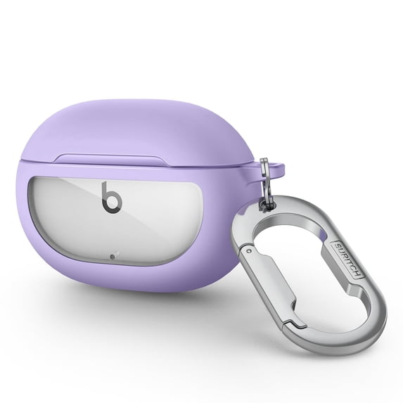 SURITCH Protective Case for Beats Studio Buds 2021, Studio Buds+ Plus 2023 Case Cover with Carabiner Keychain, Skin-Friendly TPU Shockproof Protector, Purple