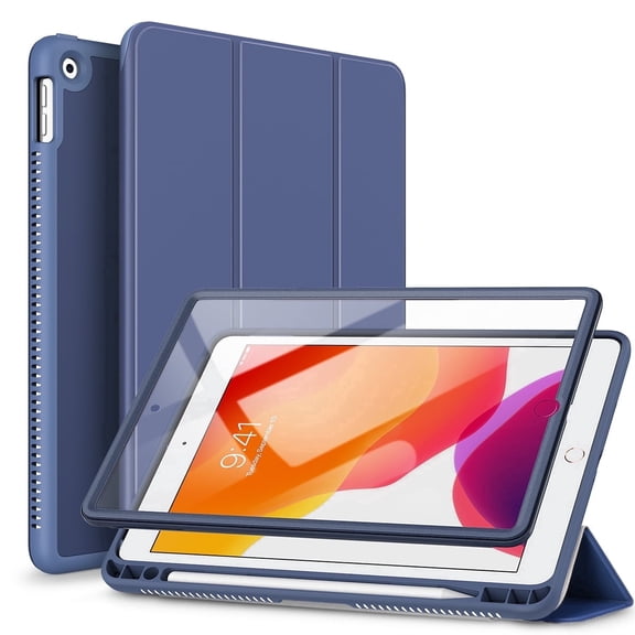 Suritch for iPad 9th/ 8th/ 7th Generation Case 10.2 Inch with Screen Protector and Pencil Holder, Magnetic Trifold Stand, Auto Sleep/Wake Cover, Blue