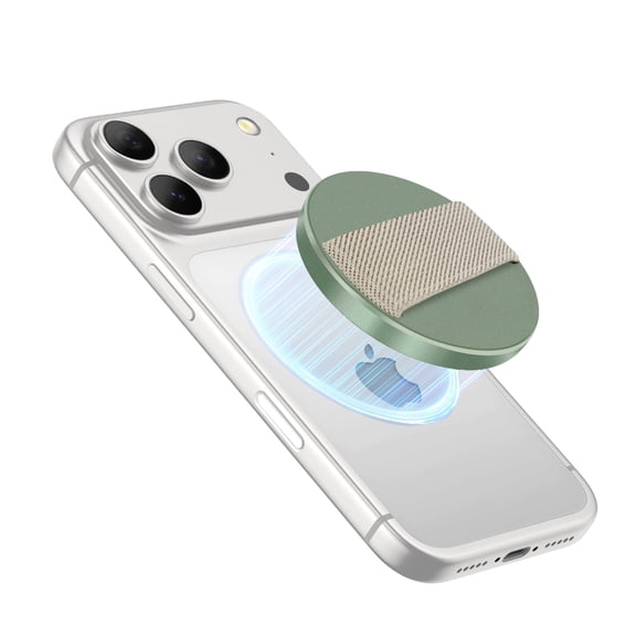 Suritch Magnetic Phone Grip Loop, Detachable Magnet Cell Phone Finger Strap for iPhone 17 16 15 14 13 12 Series, Green