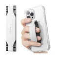 thumbnail image 1 of SURITCH Phone Grip Strap Finger Loop Holder for Back of Phone, 2-in-1 Soft Silicone Gripper Kickstand for iPhone Samsung and Most Cell Phone Cases, Long, White, 1 of 11