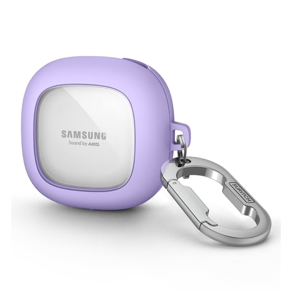 Suritch Protective Case for Samsung Galaxy Buds FE / Buds 2 / Buds 2 Pro / Buds Pro / Buds Live with Carabiner, Purple