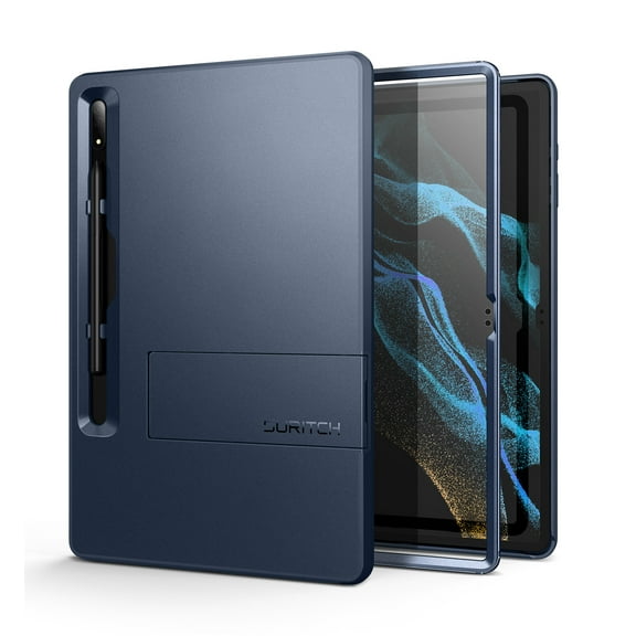 Suritch Rugged Case for Samsung Galaxy Tab S8 Ultra 14.6inch 2022 Built-in Screen Shockproof Tablet Cover with S-Pen Slot Kickstand
