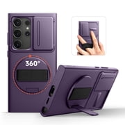 SURITCH for Samsung Galaxy S24 Ultra Case with 360° Rotatable Hand Strap Phone Grip & Invisible Kickstand & Slide Camera