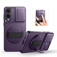 thumbnail image 1 of Suritch Phone Case for Samsung Galaxy S25 Edge with 360° Rotatable Hand Strap Phone Grip, Invisible Kickstand and Slide Camera Cover, Rugged Shockproof Protective Cover, Purple, 1 of 9