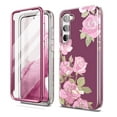 thumbnail image 1 of Suritch Cell Phone Case for Samsung Galaxy S23 Plus with Built-in Screen Protector and Dual-Layer Protection, Rugged Full Body Shockproof Protective Cover, Pink Rose, 1 of 12