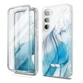 thumbnail image 1 of Suritch Cell Phone Case for Samsung Galaxy S23 Plus with Built-in Screen Protector and Dual-Layer Protection, Rugged Full Body Shockproof Protective Cover, Grey Blue Marble, 1 of 12