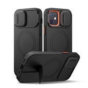Suritch for iPhone 12 / 12 Pro Case with Magnetic Slide Camera Cover and Adjustable Kickstand, Compatible with MagSafe, Shockproof Bumper Case Slim Protective Cover, Black