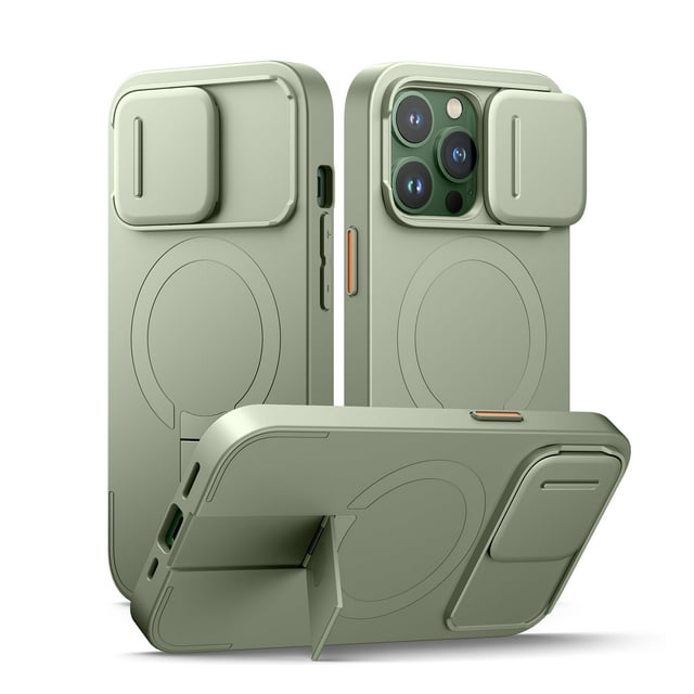 Suritch for iPhone 13 Pro Case with Slide Camera Cover and Adjustable Kickstand, Compatible with MagSafe, Shockproof Bumper Case Slim Protective Cover for Phone 13 Pro