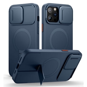 SURITCH for iPhone 13 Pro Max / 12 Pro Max Case with Magnetic Camera Slide Cover and Adjustable Kickstand, Compatible with MagSafe, Shockproof Bumper Case Slim Protective Cover, Blue