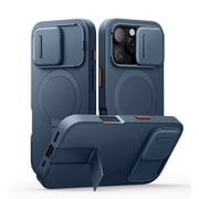 Suritch for iPhone 16 Pro Case with Magnetic Slide Camera Cover and Adjustable Kickstand, Compatible with MagSafe, Shockproof Bumper Slim Protective Cover, Blue