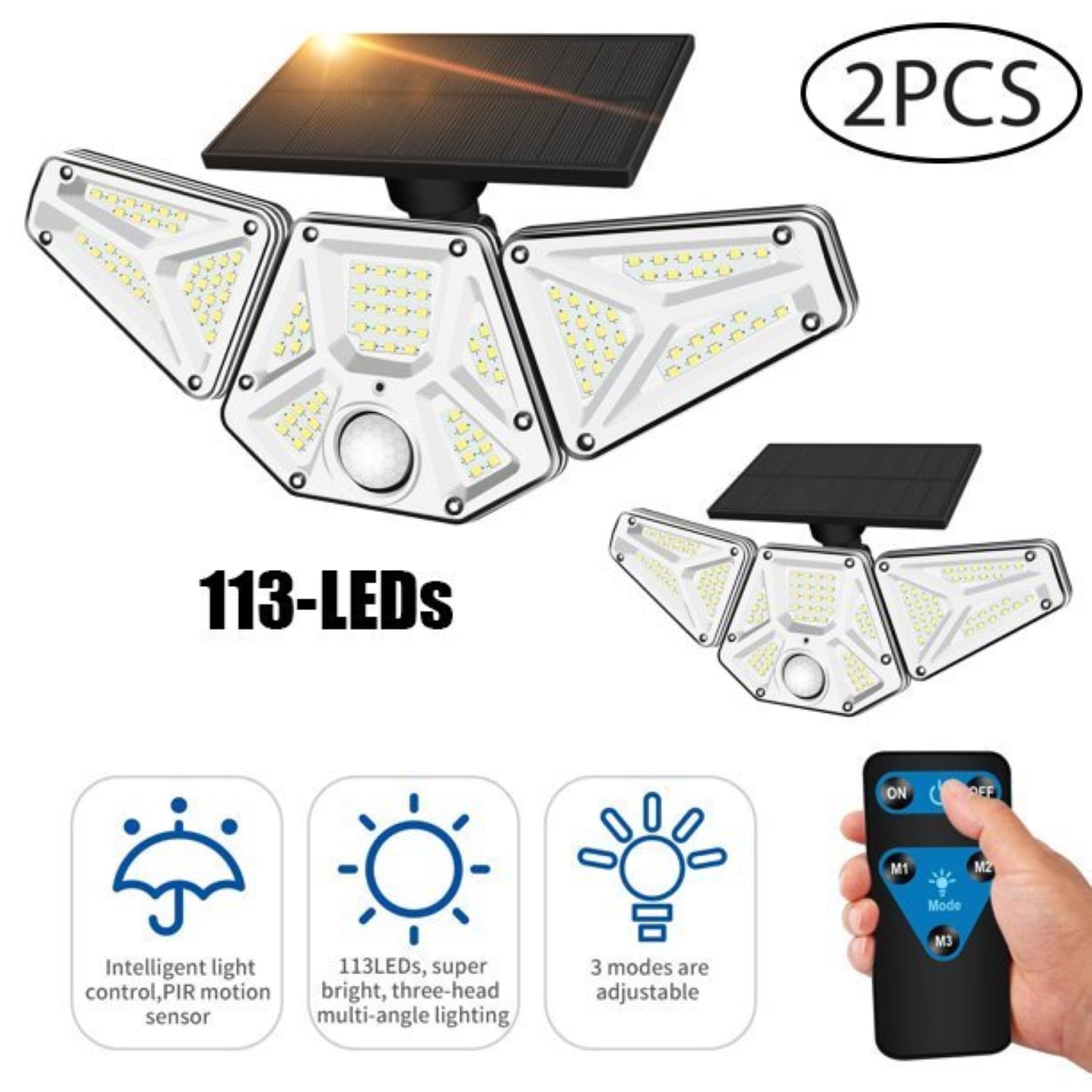 Surlong Solar Motion Sensor Light Outdoor 2000LM Wireless Flood