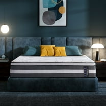 Surlunkeys 14 inch Queen Size Hybrid Mattress in a Box, Cooling Gel Memory Foam Mattress, Medium Firm