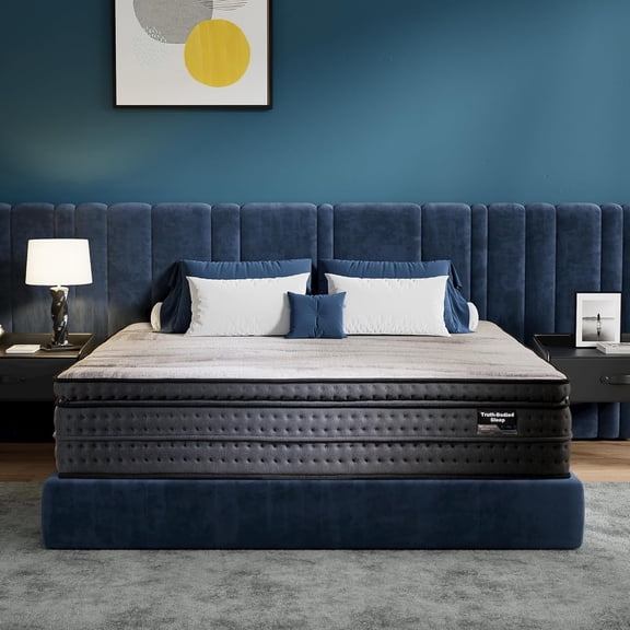 Surlunkeys Memory Foam Hybrid Mattress Medium, 14 inch King Size Mattress in a Box, Enhanced Edge Support, CertiPUR-US Certified
