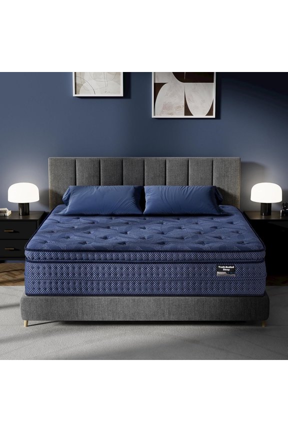 Memory Foam Hybrid Mattress, 14 inch Queen Mattress in a Box, Medium Feel for Pressure Relief, 120 Night Trial