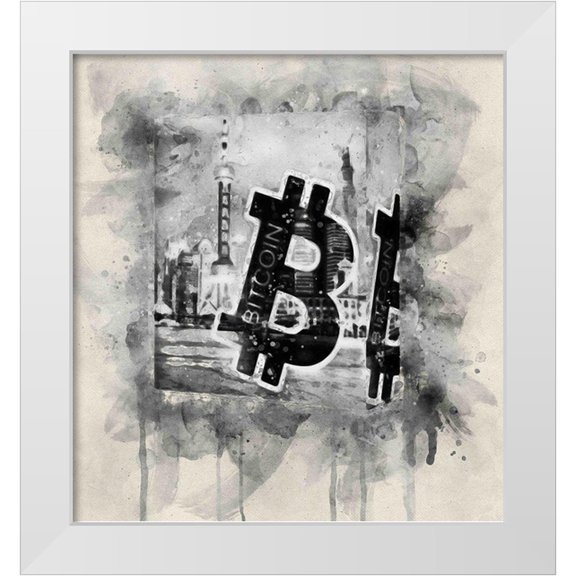Surma, Agata 12x13 White Modern Wood Framed Museum Art Print Titled - Bitcoin Block