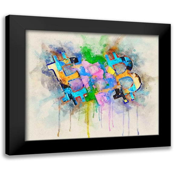 Surma, Agata 13x12 Black Modern Framed Museum Art Print Titled - Bitcoin Abstract