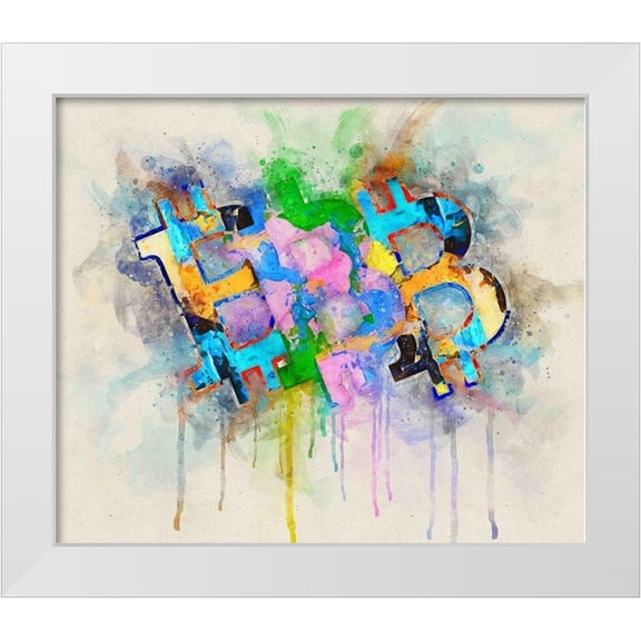 Surma, Agata 13x12 White Modern Wood Framed Museum Art Print Titled - Bitcoin Abstract