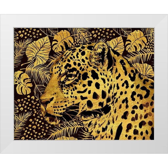 Surma, Agata 14x12 White Modern Wood Framed Museum Art Print Titled - Golden Leopard