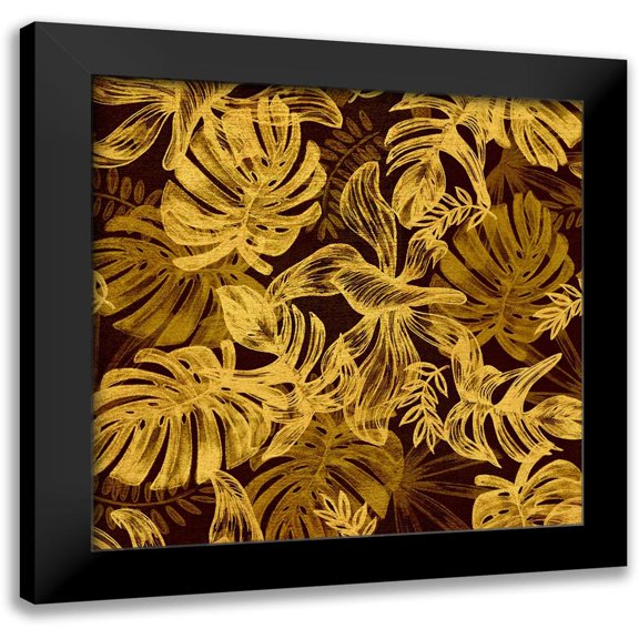 Surma, Agata 20x20 Black Modern Framed Museum Art Print Titled - Golden Jungle II