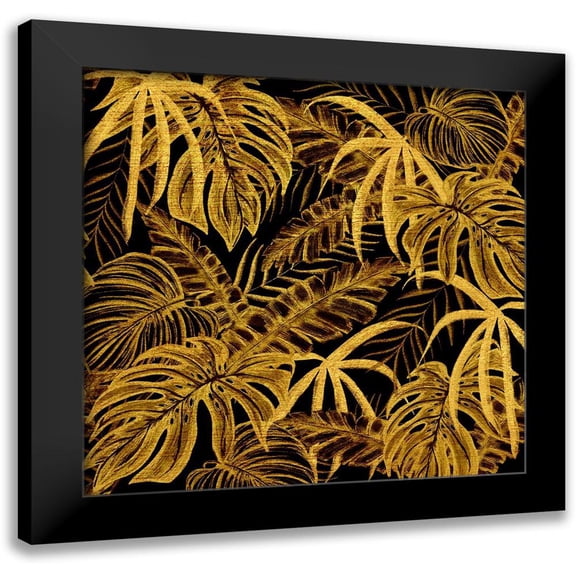 Surma, Agata 20x20 Black Modern Framed Museum Art Print Titled - Golden Jungle I