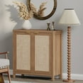 thumbnail image 1 of Surmoby 34.3" Rattan Sideboard Buffet Cabinet Boho Sideboard Storage Cabinet with Doors Farmhouse Kitchen Buffet Credenza, Liquor Cabinet Accent Cabinet,Natural Oak, 1 of 8