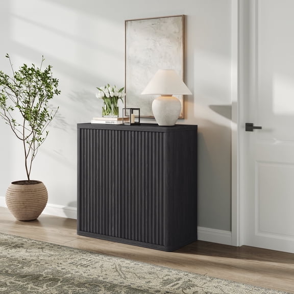 Surmoby 34.6" Sideboard Buffet Cabinet with Storage Console Cabinet,Modern Storage Cabinet with Doors and Adjustable Shelf for Kitchen Living Room Dining Room,Dark Gray Alder