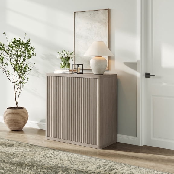 Surmoby 34.6" Sideboard Buffet Cabinet with Storage Console Cabinet,Modern Storage Cabinet with Doors and Adjustable Shelf for Kitchen Living Room Dining Room,Light Alder