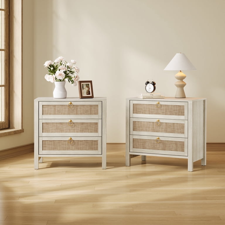 Surmoby Boho 3-Drawer Nightstand Set of 2