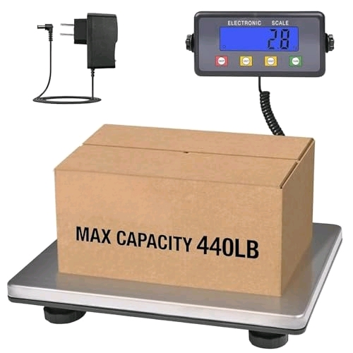 SurmountWay Large Shipping Scale, 440lb/0.35oz Digital Postal Scale with Tare/Count/Auto-Off Function, High Accurate Shipping Scale for Packages,Small Business,Luggage,Warehouse,Home (15.3"x11.8")