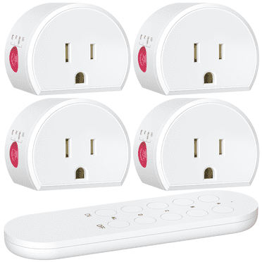 Surnice Remote Control Plugs/Outlets, 1200W/10Amps/130Ft Range for Lights/Appliances,4+1