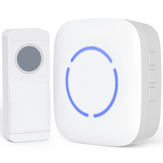 Surnice Wireless Cordless Electric Doorbell, White, 1 Button + 1 Doorbell