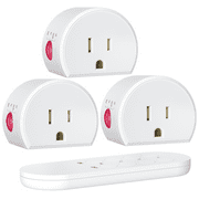 Surnice Wireless Remote Plugs,130ft for Lamps, 10A, 1200W, 3 Outlets + 1 Remote