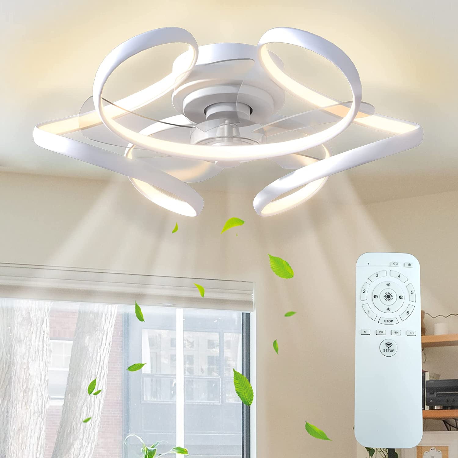 Surnie Ceiling Fan With Light Remote