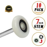 Surpass 10 Pack 2'' Ultra-Quiet Nylon Garage Door Rollers 7" Stem, 6200-2RS Double Seals Precision Bearings Rotate Quiet and Durable, More Than 100,000 Cycles.