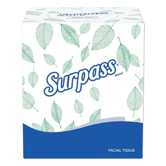 Surpass Facial Tissue, 2-Ply, White, Pop-Up Box, 110/Box, 36 Boxes/Carton -KCC21320