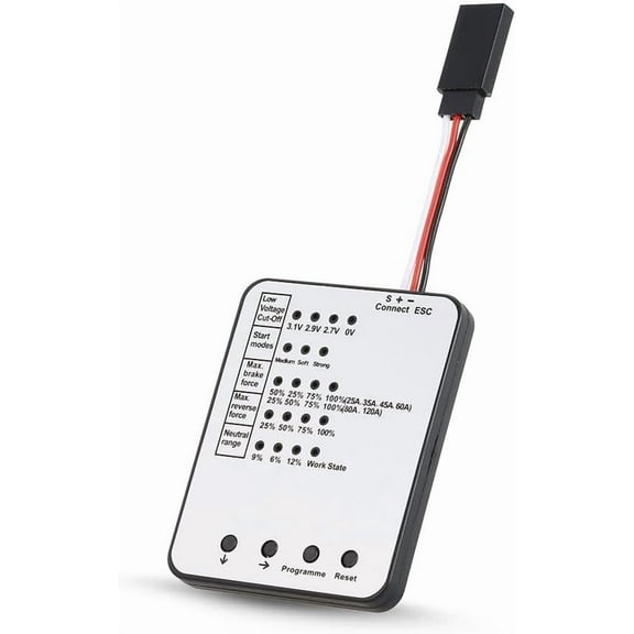 Surpass Hobby Programming Card RC Car Electronic Speed Controller Programmer LED Program Card for 25A 35A 45A 60A 80A 120A (White)(1pcs,White)
