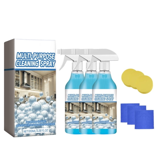 Surpdew 3Pcs Powerful Kitchen Degreaser Foam Spray, Kitchen Heavy Oil Cleaning Agent, All Purpose Household Cleaning Spray For Oven,On All Surfaces,Lemon Fresh Scent 3Pc