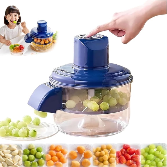 Surpdew Automatic Grape Peeler Machine, Electric Garlic Peeler Machine & Cherry Tomato Skin Remover Tool Peeler With Container For Small Fruits, Efficient Peeling Kitchen Gadget For Home Use Blue