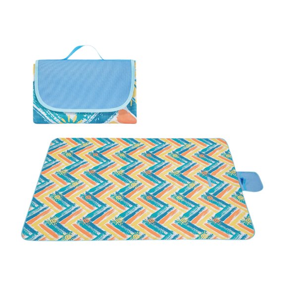 Surpdew Beach Blankets Picnic Blanket - Extra Large 60''X80'' Waterproof Sandproof Picnic Blanket Mats For 2-4 Adults,Portable Foldable 3-Layer Outdoor Beach Mat For Camping Lawn Travel Beach