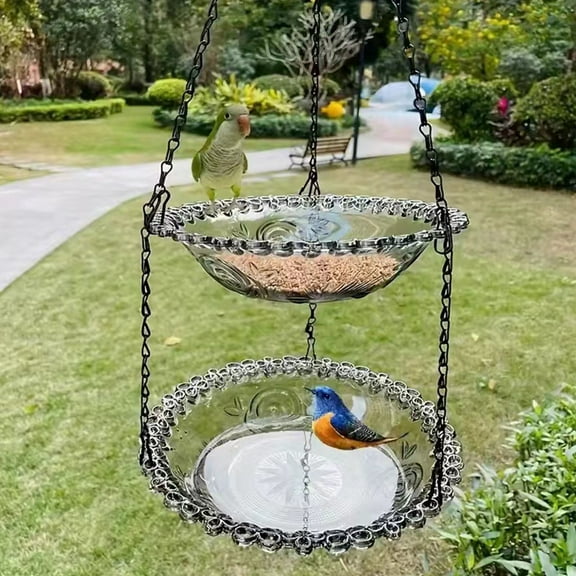 Surpdew Bird Feeders For Outdoors Feeder For Feeding Outdoor Balcony Outdoor Hanging Feeder Gray