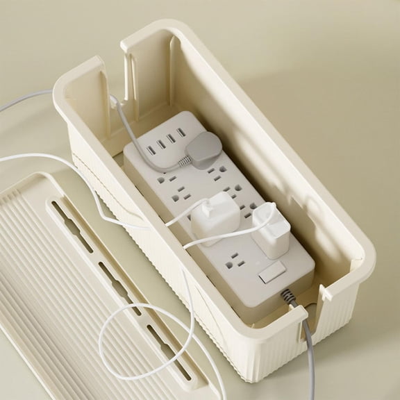 Surpdew Cable Management Box, Premium Cord Organizer Box to Hide Surge Protector on Desk, Power Strip Cover for TV Computer Home Router Office