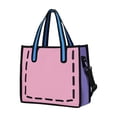 thumbnail image 1 of Surpdew Cartoon Outline Tote Handbag for Women, Color Block Comic Style Shoulder Bag with Detachable Crossbody Strap, Cute Anime Drawing Satchel Purse for Daily Shopping Travel Work, 1 of 6