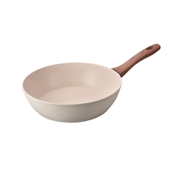 Surpdew Ceramic Frying Pan With Lid, 10 Inch Ceramic Large Skillet With Lid, Healthy Non Toxic Cooking Pan, Omelette Pans Stay-Cool Handle, Induction Compatible White