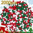 thumbnail image 1 of Surpdew Christmas Poms Balls, 2000 Pieces Red Green White Pompoms Poms Christmas Pearl Beads For Crafts Making Diy Holiday Christmas Decorations Supplies Red Green White 0.4Inch, 1 of 9