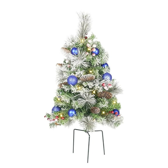 Surpdew Christmas Decorations Outdoor, Christmas Tree Urn Filler, Artificial Xmas Pine Trees With Tripod Stake, Outdoor Christmas Trees For Porch, Driveway, Yard D 30Inch
