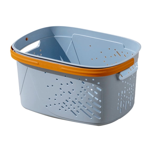 Surpdew Laundry Basket - Large Laundry Basket With Handles - Stackable Plastic Hamper For Dirty Clothes - Storage Bin & Organizer For Bathroom, Bedroom 鈥?Heavy Duty Blue 14.57X10.63X7.68In