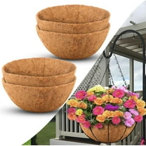 4 PCS in Round Coco Liners for Planters, Replacement Hanging Basket Liners, Coconut Fiber Planter Liners Coconut Fiber Liners for Wall Hanging Baskets, Garden Planter Flower Pot