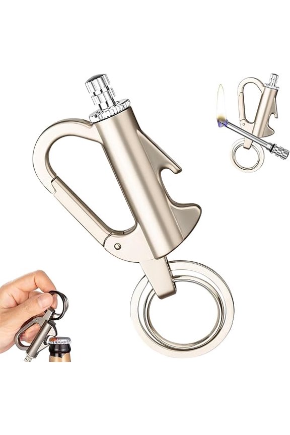 Permanent Match Infinity Kerosene Lighter With Multitool Keychain Bottle Opener, Outdoor Camping Hiking Survival Equipment, Ideal for Outdoor Lovers